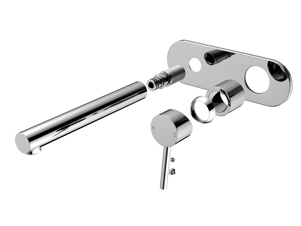 reece Mizu Drift MK2 Wall Bath Mixer Tap Set Trimset 200mm Chrome