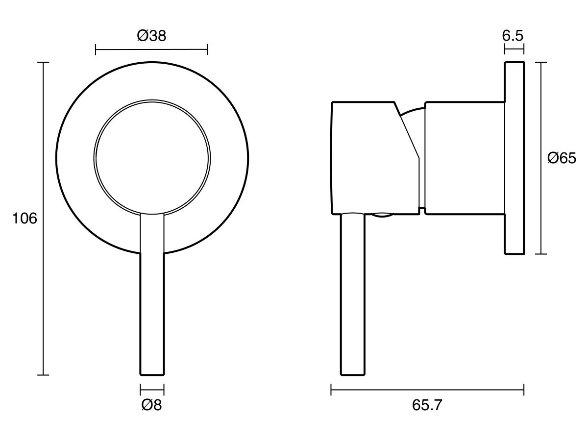 Reece Mizu Drift Shower Mixer Kit Brushed Brass Lead Free