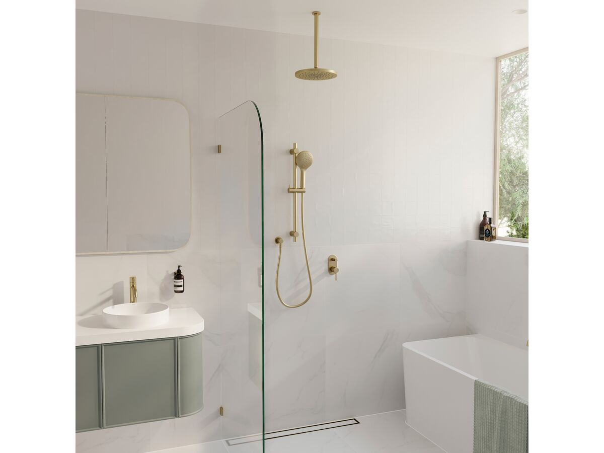 Reece Mizu Drift Shower Mixer With Diverter Kit Brushed Brass