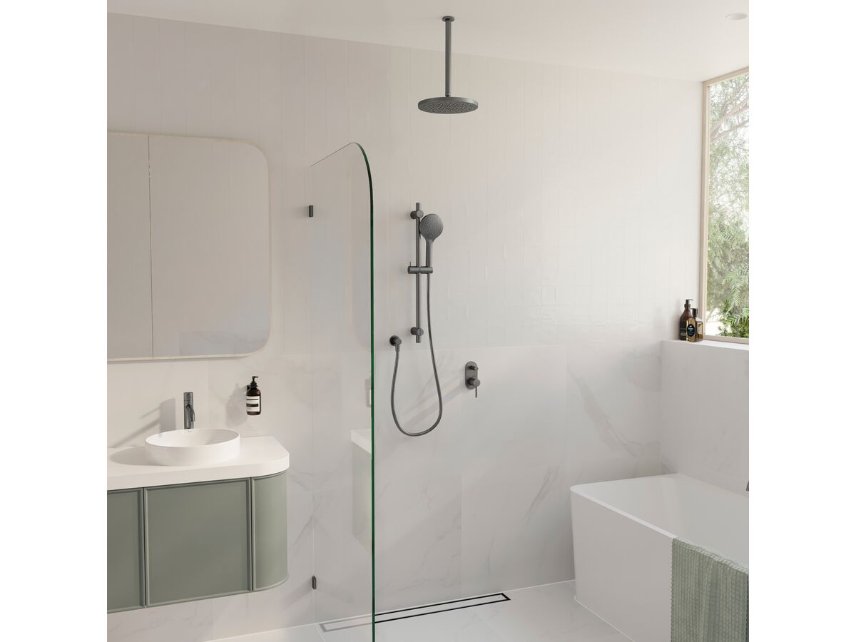 Reece Mizu Drift Shower Mixer With Diverter Trimset Only Brushed Gunmetal