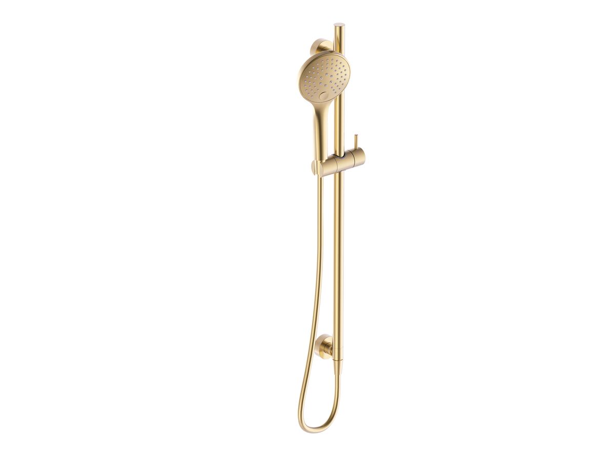 reece Mizu Drift Single Rail Shower with Top Rail Water Inlet Brushed Gold (3 Star)