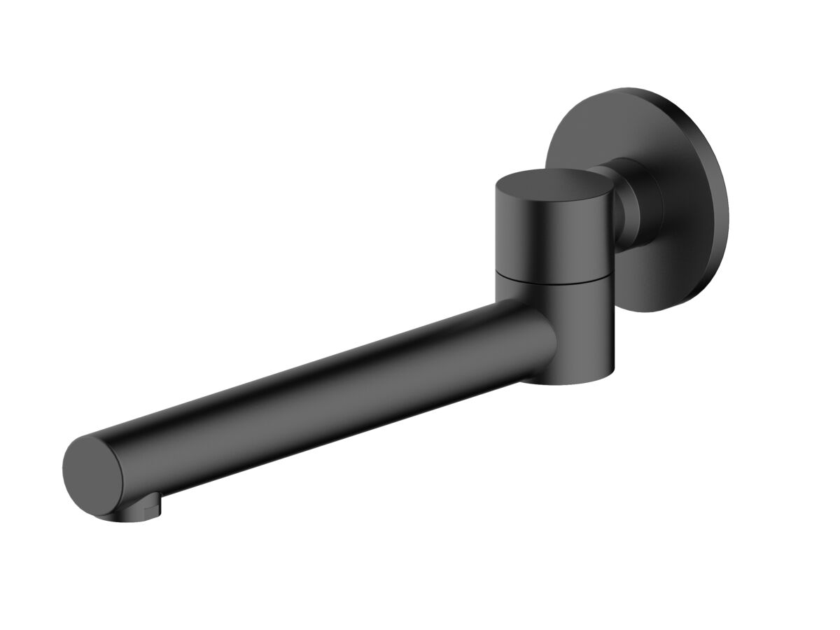 reece Mizu Drift Swivel Bath Outlet Straight Spout 227mm Matte Black