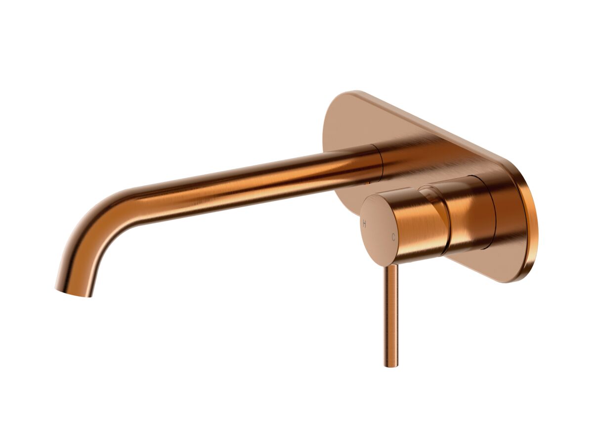 Reece Mizu Drift Wall Basin/Bath Mixer Set Curve Trimset Brushed Bronze (6 Star) Lead Free