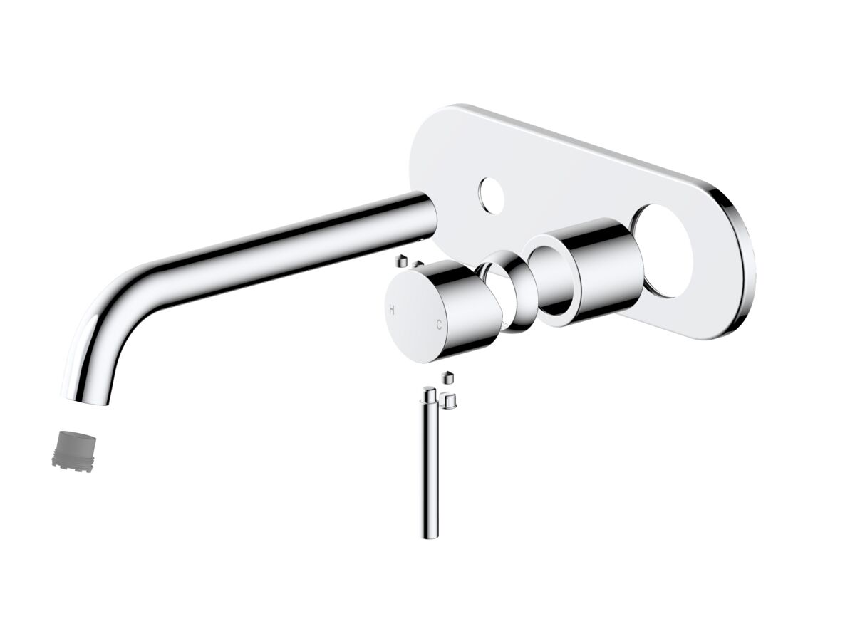 reece Mizu Drift Wall Basin/Bath Mixer Set Curve Trimset Chrome (6 Star) Lead Free