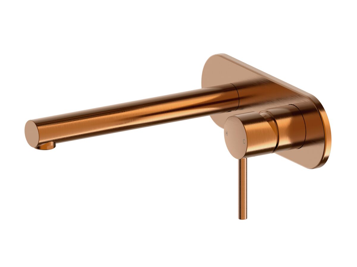 Reece Mizu Drift Wall Basin/Bath Mixer Set Straight Spout Trimset Brushed Bronze (6 Star) Lead Free