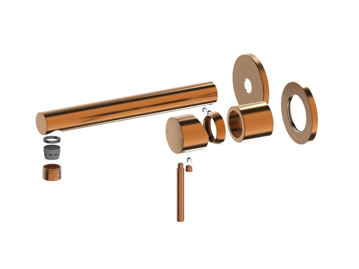 reece Mizu Drift Wall Basin/Bath Mixer Set Straight Spout with 2-Piece Cover Plate Trimset Brushed Bronze (6 Star) Lead Free