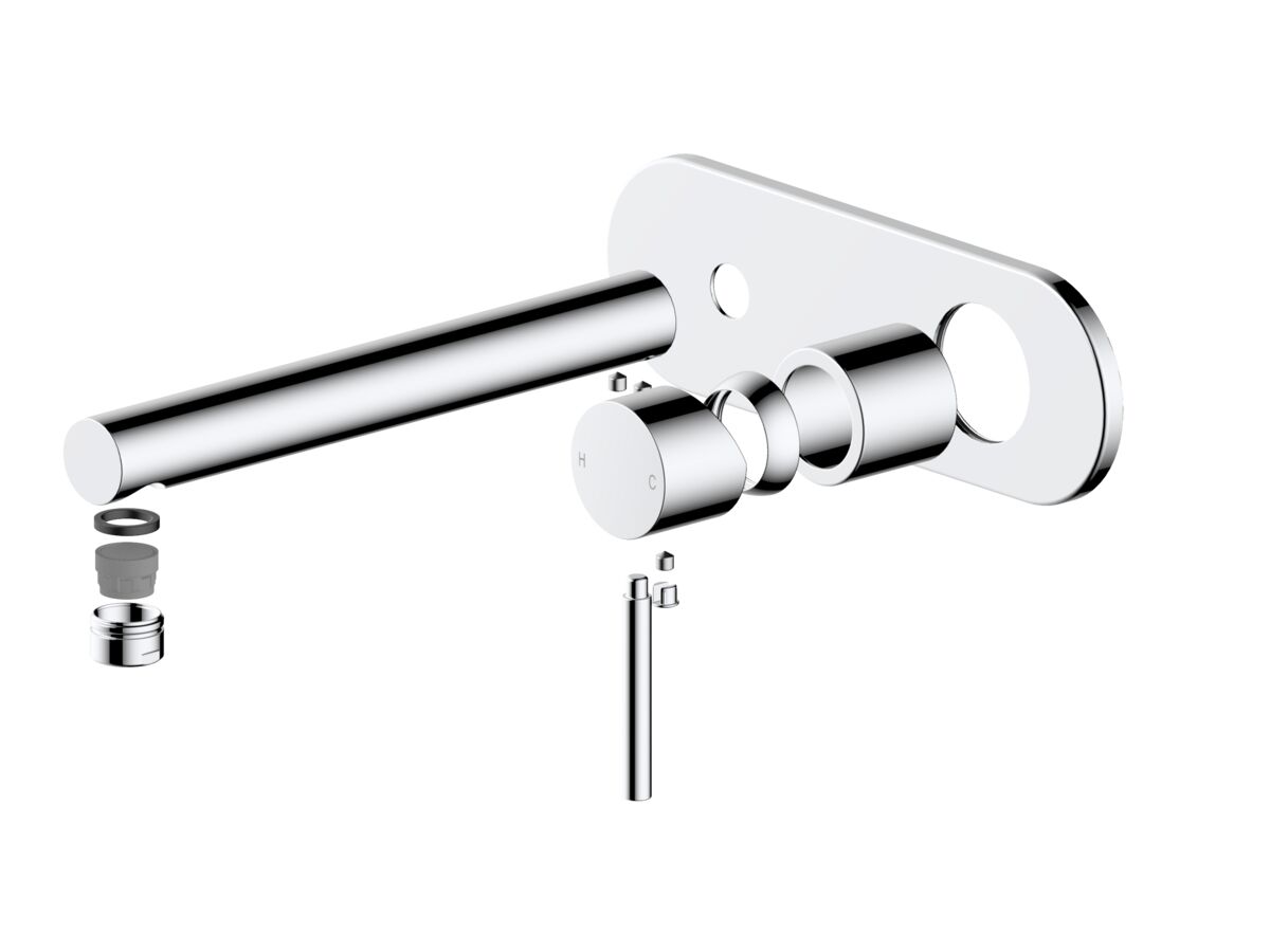 reece Mizu Drift Wall Basin/Bath Mixer Set Straight Spout Trimset Chrome (6 Star) Lead Free