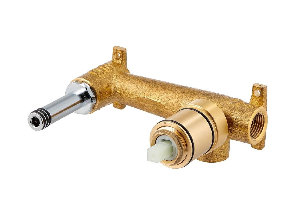 Reece Mizu Drift Wall Basin / Bath Mixer Set With Curved Spout 2 Piece Kit Brushed Brass (6 Star) Lead Free