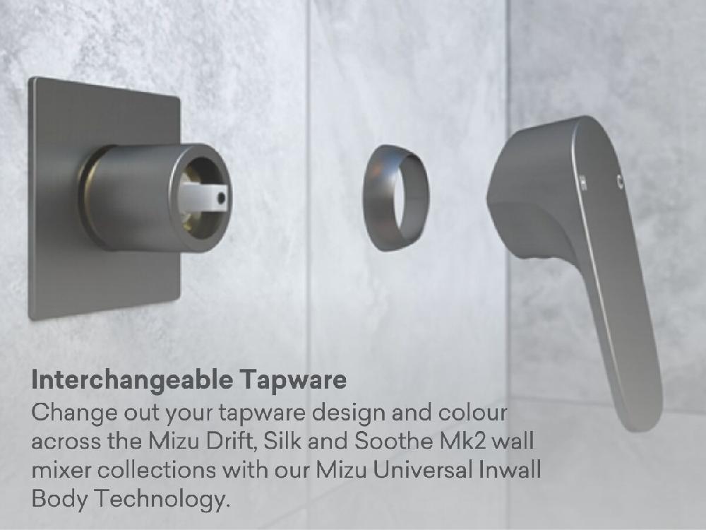 Reece Mizu Drift Wall Basin / Bath Mixer Set With Curved Spout 2 Piece Kit Chrome (6 Star) Lead Free