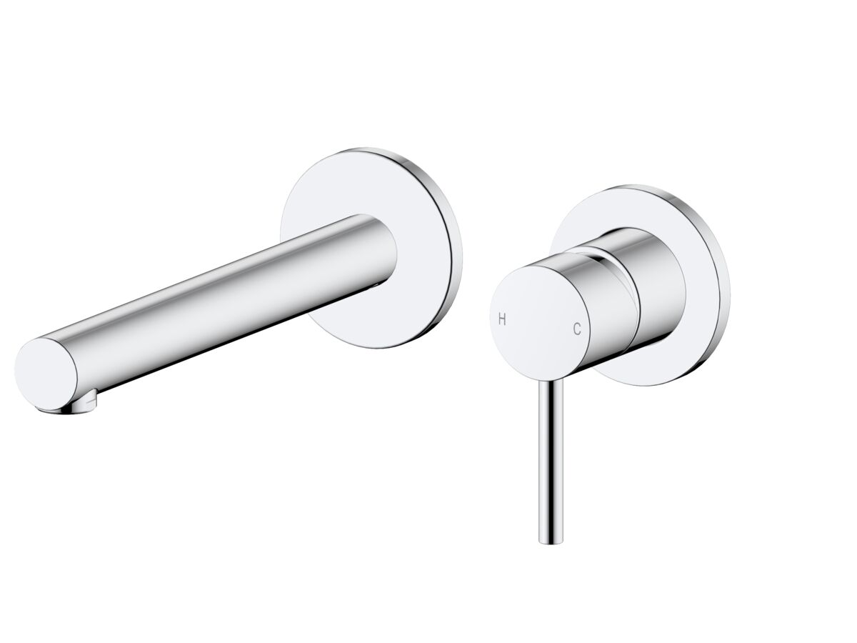 reece Mizu Drift Wall Basin / Bath Mixer Set with Straight Spout 2 Piece Kit Chrome (6 Star) Lead Free
