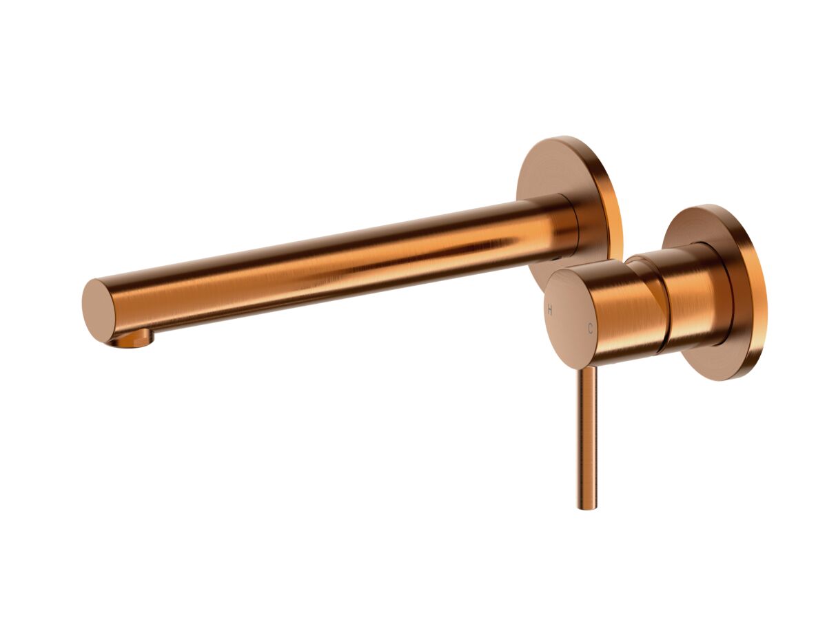 reece Mizu Drift Wall Basin / Bath Mixer Set with Straight Spout 2 Piece Kit Brushed Bronze (6 Star) Lead Free
