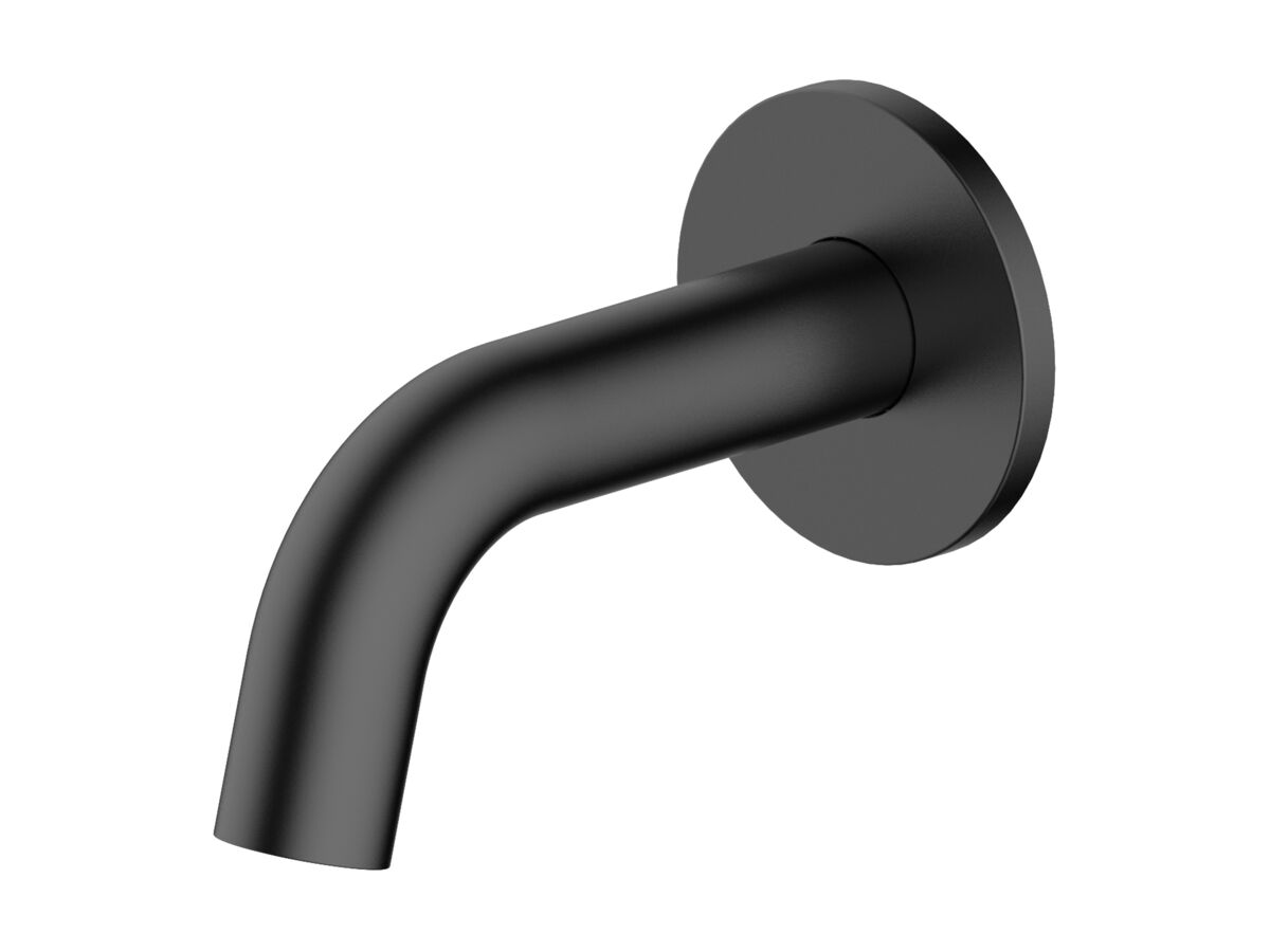 reece Mizu Drift Wall Basin/Bath Outlet Curve Spout 110mm Matte Black (6 Star) Lead Free