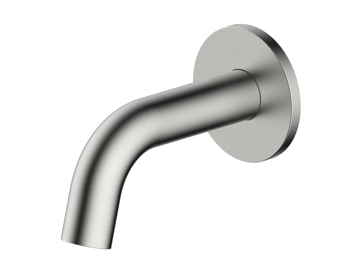 reece Mizu Drift Wall Basin/Bath Outlet Curve Spout 110mm Brushed Nickel (6 Star) Lead Free