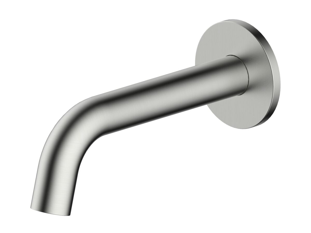 reece Mizu Drift Wall Basin/Bath Outlet Curve Spout 160mm Brushed Nickel (6 Star) Lead Free