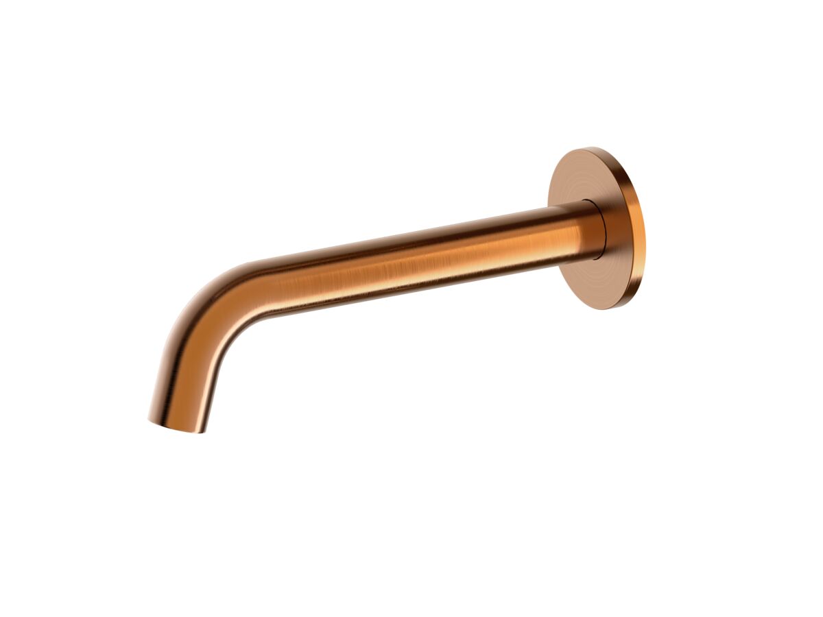 reece Mizu Drift Wall Basin/Bath Outlet Curve Spout 200mm Brushed Bronze (6 Star) Lead Free