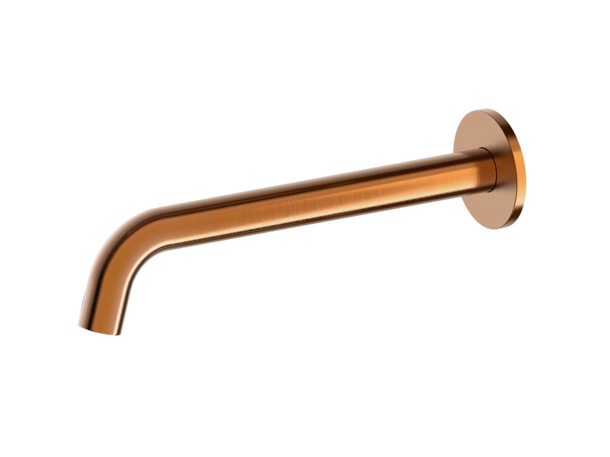 reece Mizu Drift Wall Basin/Bath Outlet Curve Spout 250mm Brushed Bronze (6 Star) Lead Free