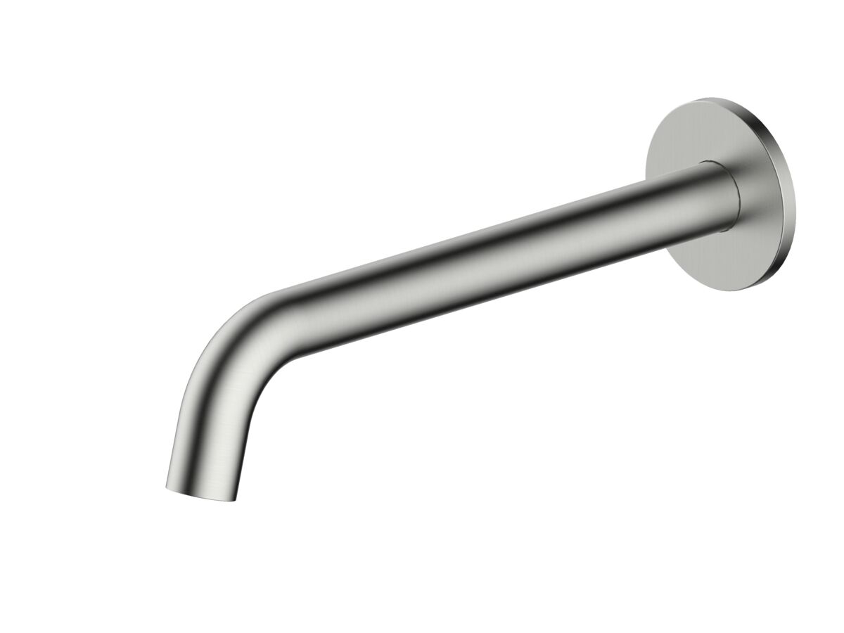 reece Mizu Drift Wall Basin/Bath Outlet Curve Spout 250mm Brushed Nickel (6 Star) Lead Free