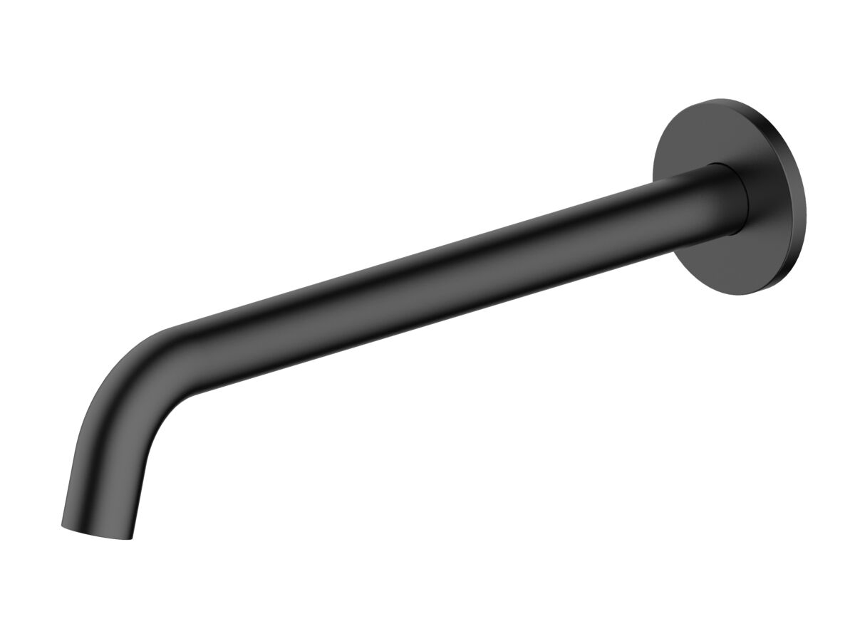reece Mizu Drift Wall Basin/Bath Outlet Curve Spout 300mm Matte Black (6 Star) Lead Free