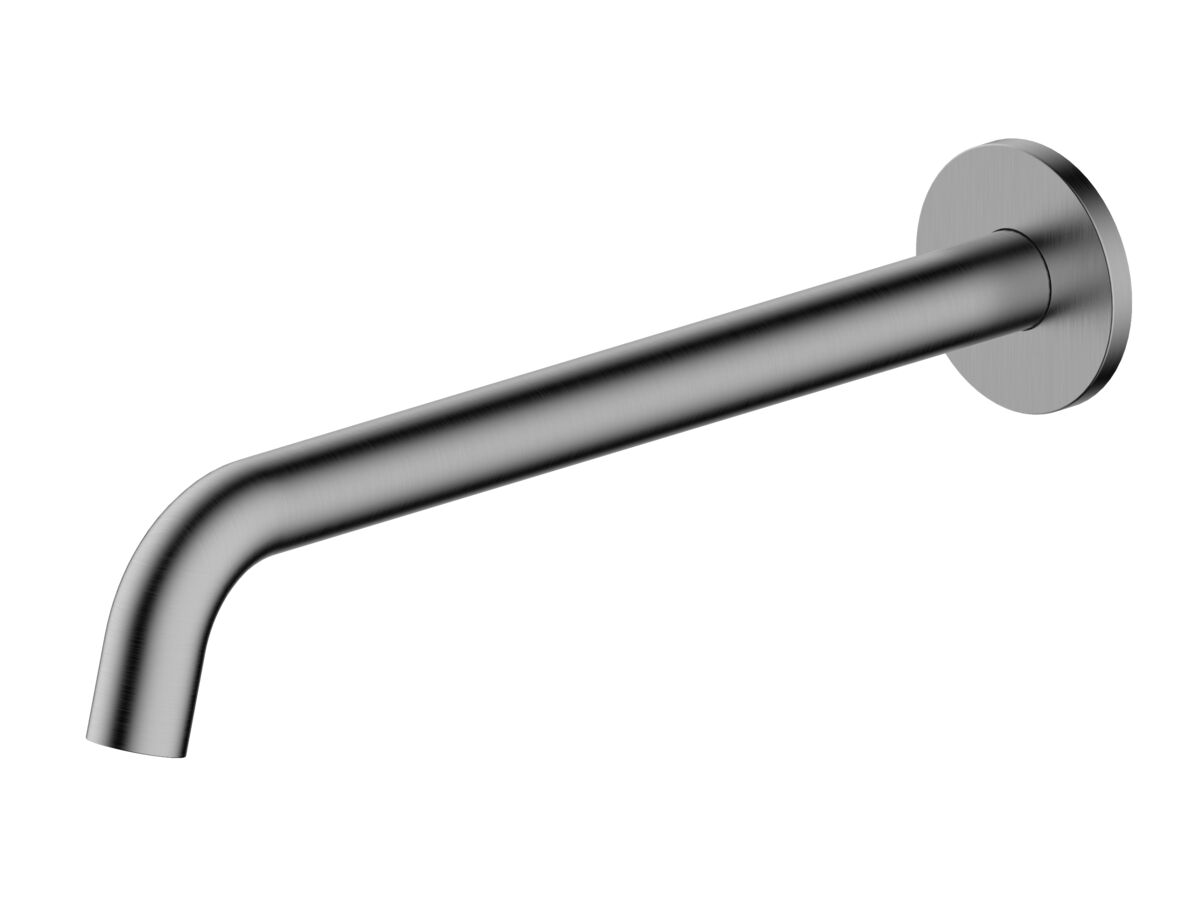 reece Mizu Drift Wall Basin/Bath Outlet Curve Spout 300mm Brushed Gunmetal (6 Star) Lead Free