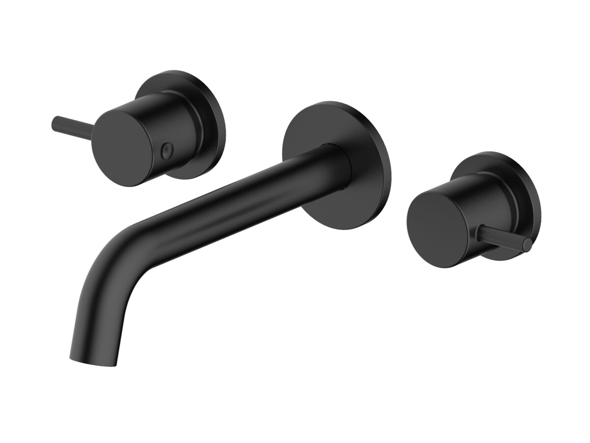 reece Mizu Drift Wall Basin / Bath Set with Curved Spout 200mm Matte Black (6 Star) Lead Free