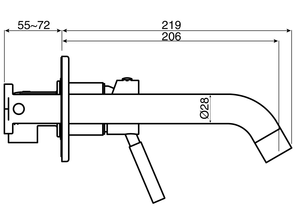 Reece Mizu Drift Wall Bath Mixer Tap Set 200mm White