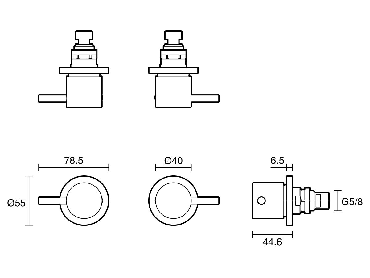 Reece Mizu Drift Wall Top Assemblies Brushed Brass Lead Free