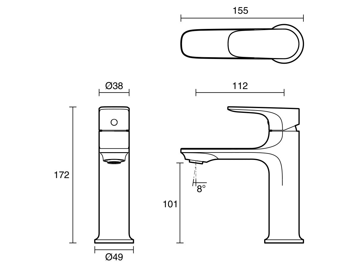 Reece Mizu Silk Basin Mixer Tap Brushed Nickel (6 Star) Lead Free