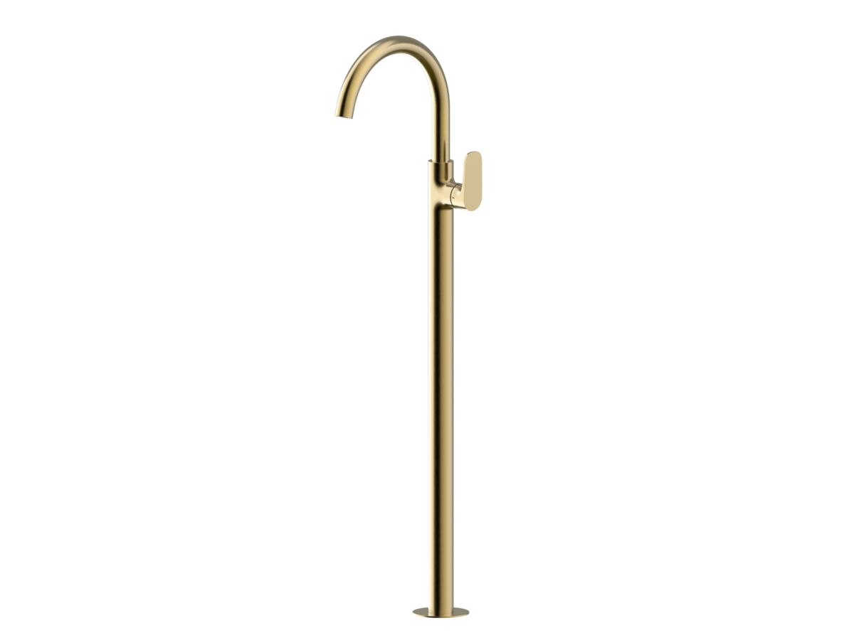 reece Mizu Silk Floor Mounted Bath Mixer Kit Brushed Brass