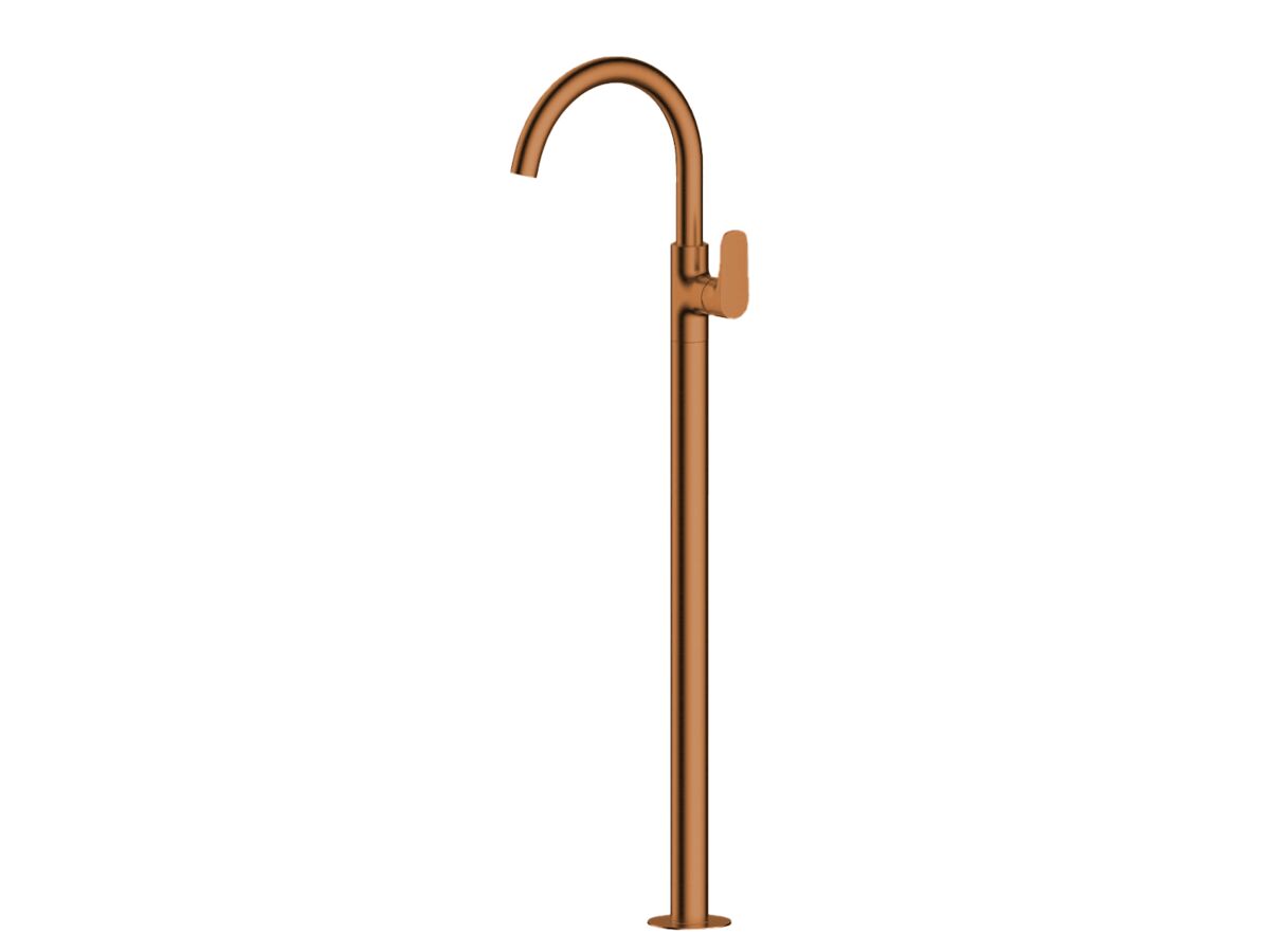 reece Mizu Silk Floor Mounted Bath Mixer Trimset Only Brushed Bronze