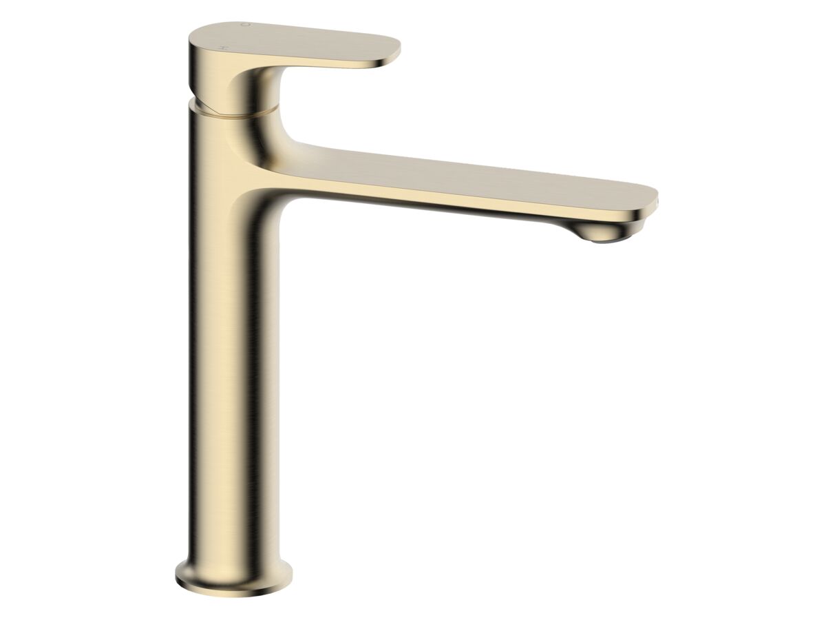 reece Mizu Silk Medium Height Basin Mixer Tap Brushed Brass (6 Star) Lead Free