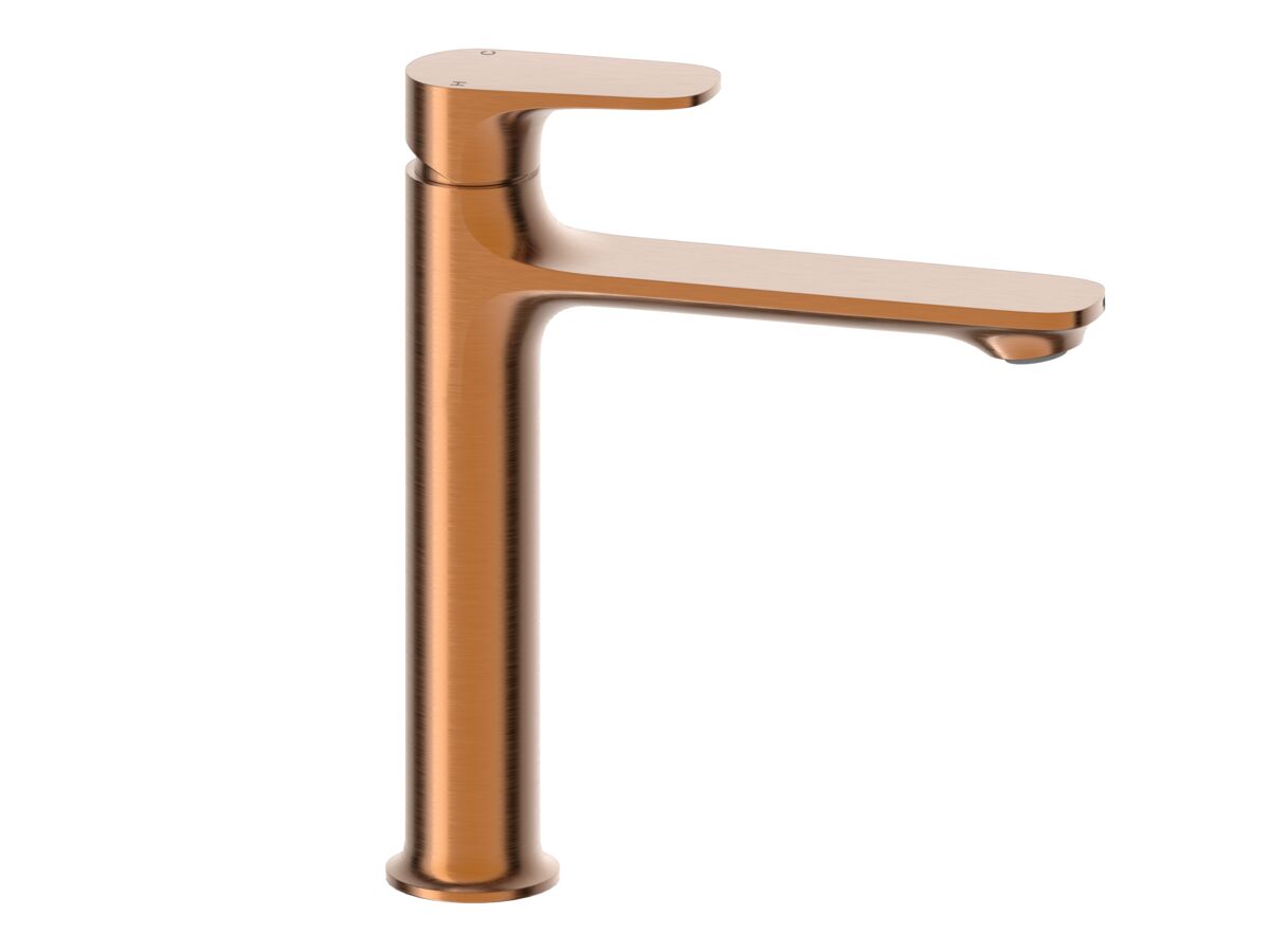 reece Mizu Silk Medium Height Basin Mixer Tap Brushed Bronze (6 Star) Lead Free