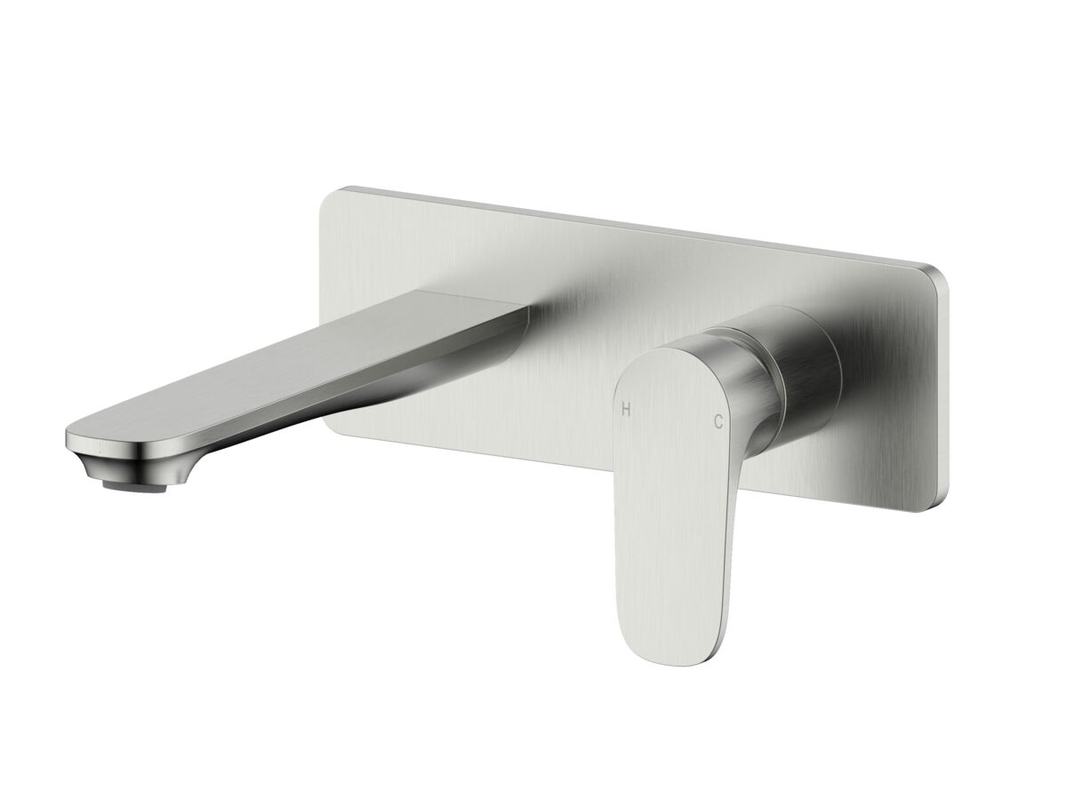 reece Mizu Silk Wall Basin/Bath Mixer Tap Set Kit 188mm Brushed Nickel (6 Star) Lead Free