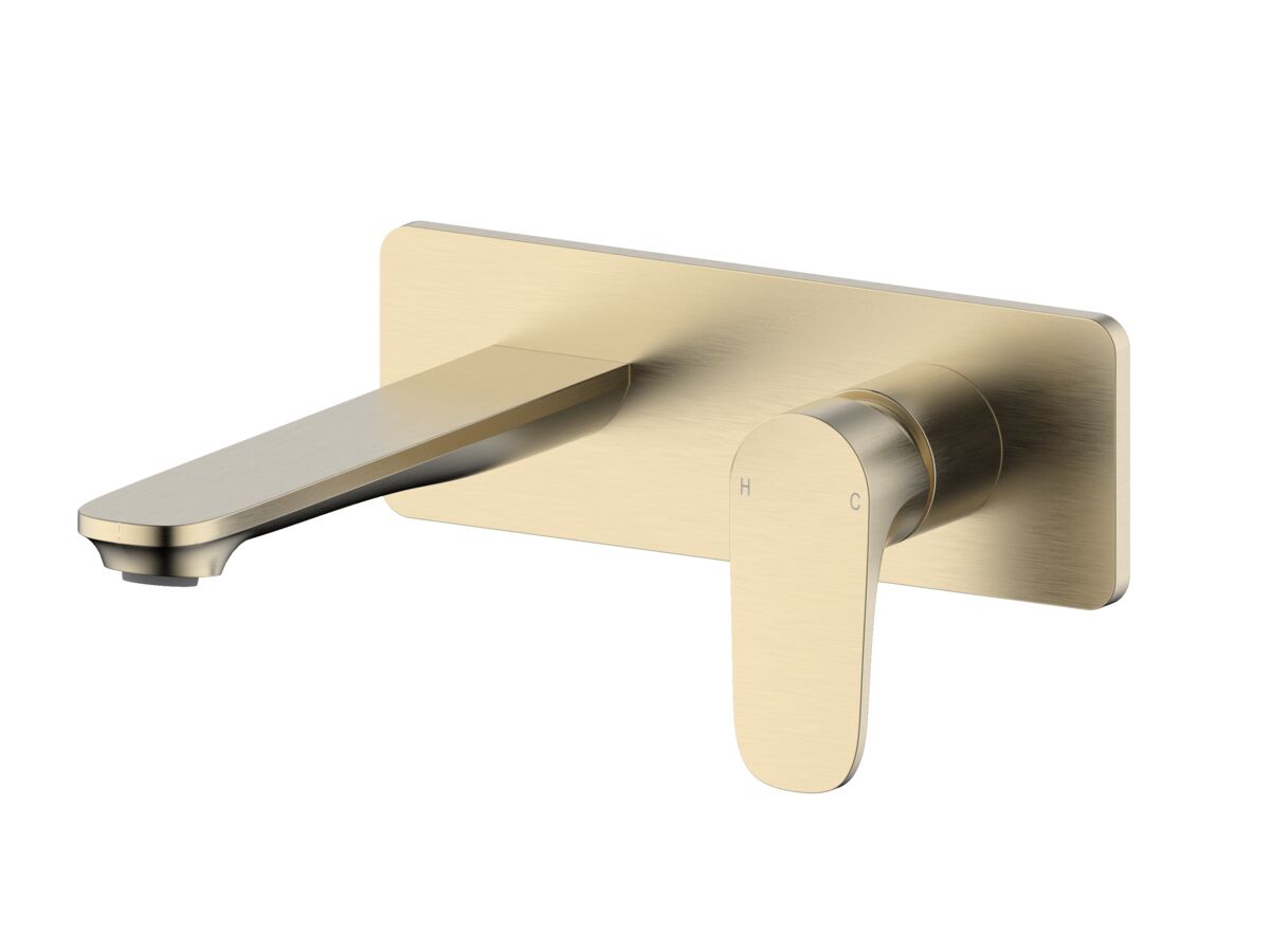 reece Mizu Silk Wall Basin/Bath Mixer Tap Set Kit 188mm Brushed Brass (6 Star) Lead Free
