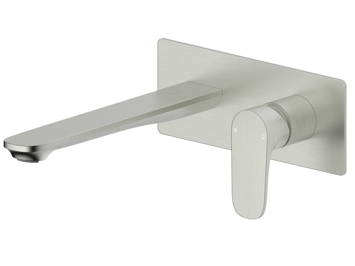 Reece Mizu Silk Wall Bath Mixer Trimset 220mm Brushed Nickel