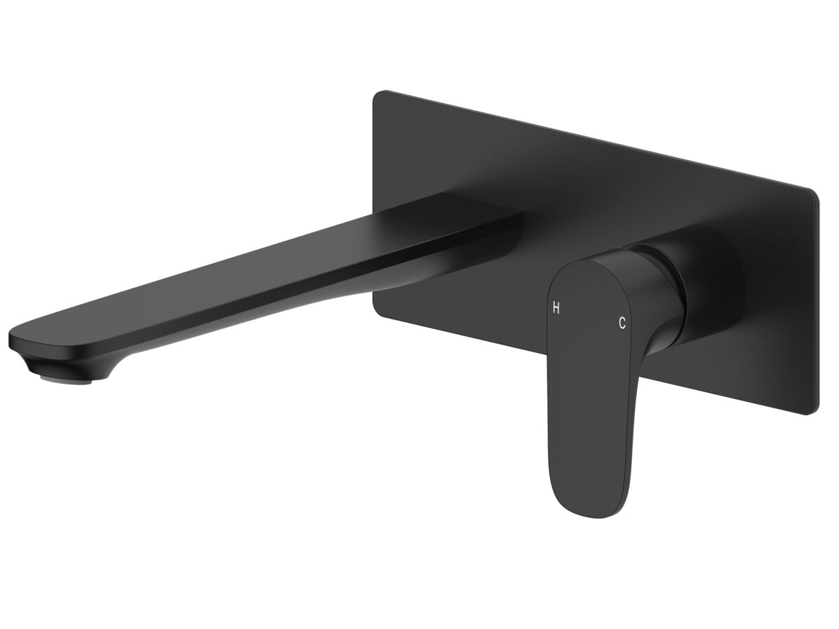 Reece Mizu Silk Wall Bath Mixer Trimset 220mm Matte Black