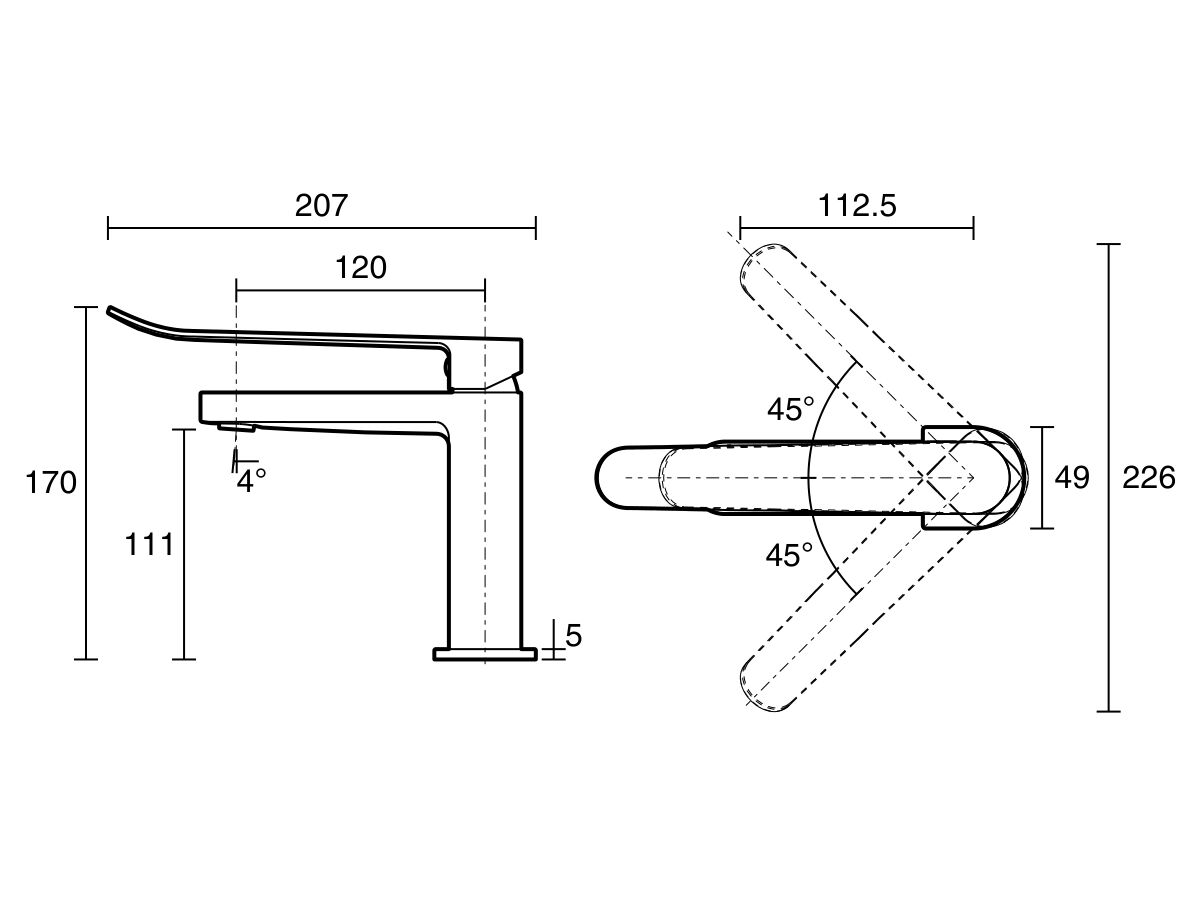 Reece Mizu Soothe MK2 Basin Mixer With Extended Lever Tap Matte Black (6 Star) Lead Free
