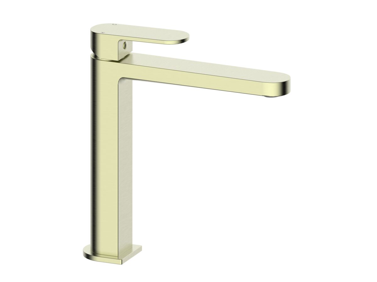 reece Mizu Soothe MK2 Medium Height Basin Mixer Brushed Brass (6 Star) Lead Free