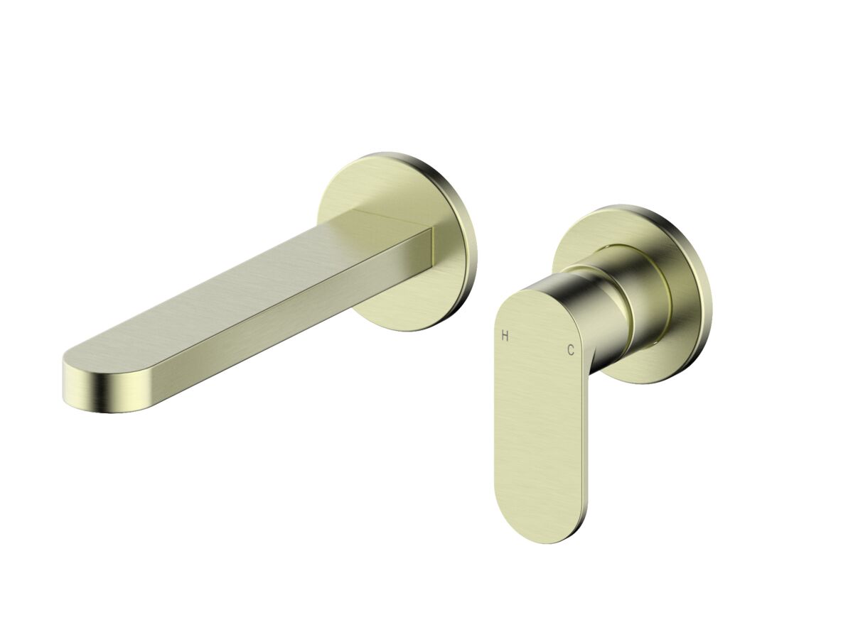 reece Mizu Soothe MK2 Wall Basin/Bath Mixer Set 2 Piece Kit Brushed Brass (6 Star) Lead Free