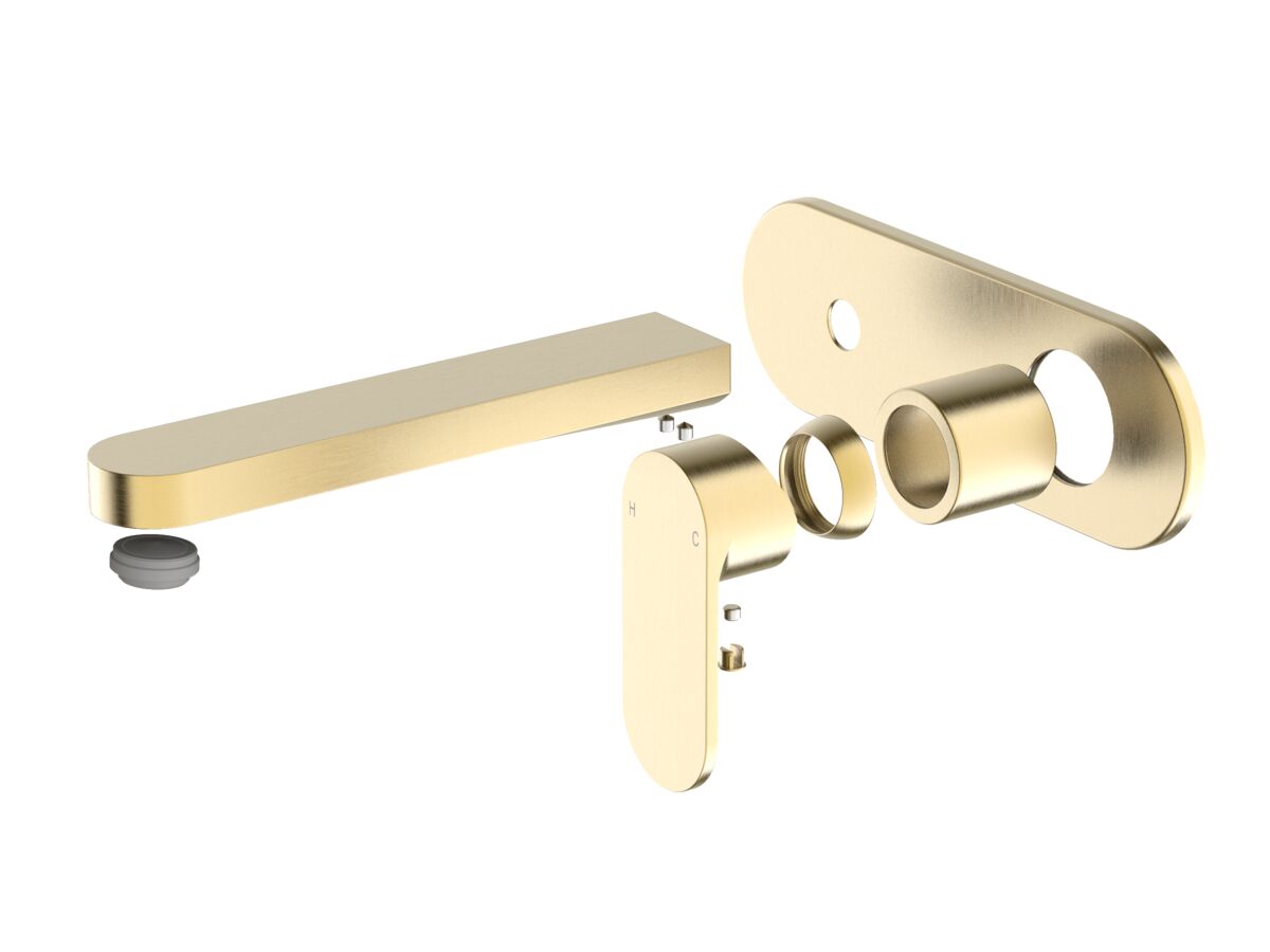 reece Mizu Soothe MK2 Wall Basin/Bath Mixer Set Trimset Brushed Brass (6 Star) Lead Free