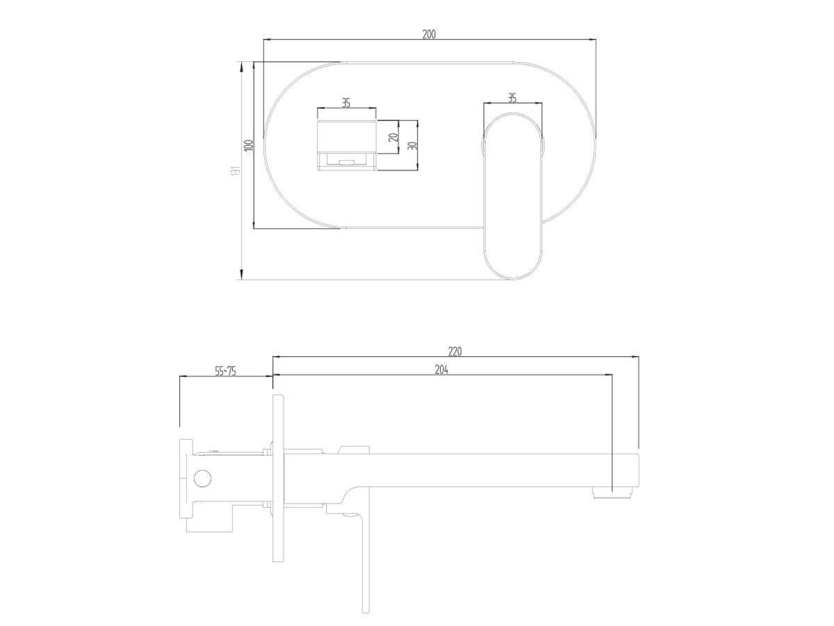 Reece Mizu Soothe Wall Basin Mixer Tap Set 200mm Chrome (4 Star)