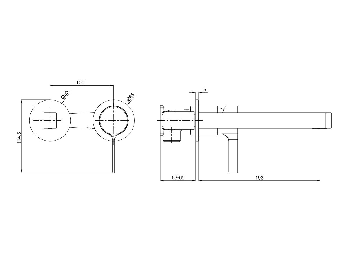 Reece Mizu Stream Wall Basin Mixer Set With 2 Cover Plate Design Chrome (4 Star)