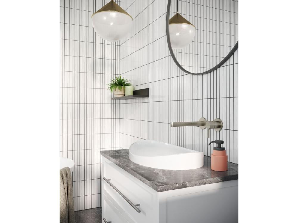 Reece Mizu Stream Wall Basin Mixer Set With 2 Cover Plate Design Brushed Nickel (4 Star)