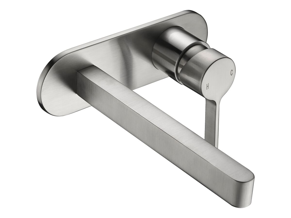 reece Mizu Stream Wall Basin Mixer Tap Set Brushed Nickel (4 Star)