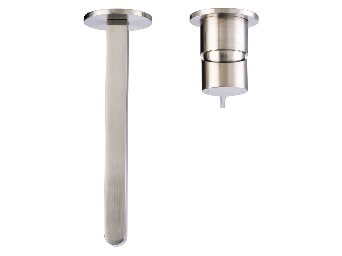 Reece Mizu Stream Wall Bath Mixer Set With 2 Cover Plate Design Brushed Nickel