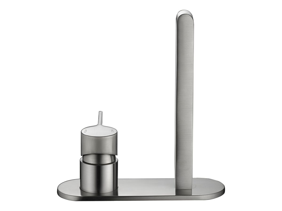 Reece Mizu Stream Wall Bath Mixer Tap Set Brushed Nickel