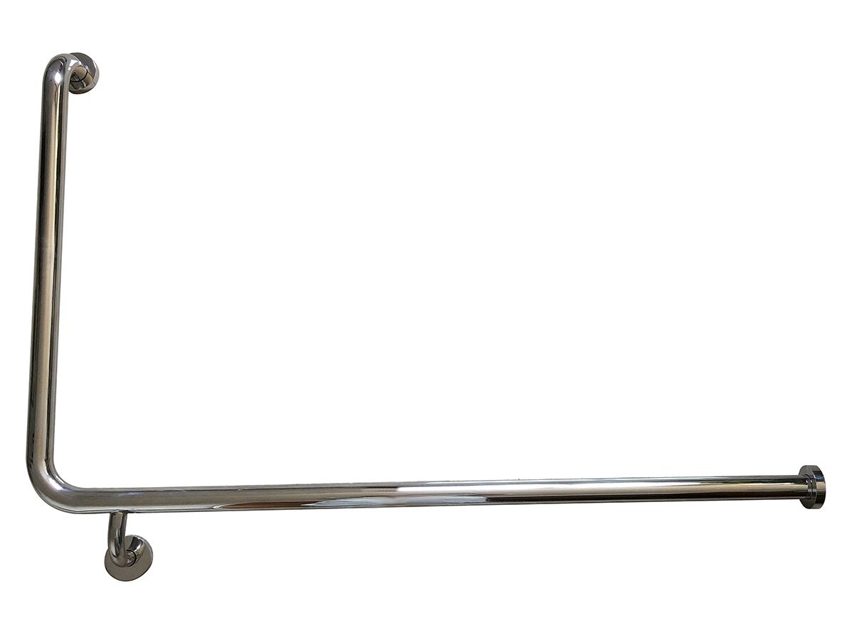 reece Mobi 1000 x 600mm Right Hand Corner Grab Rail Polished Stainless Steel