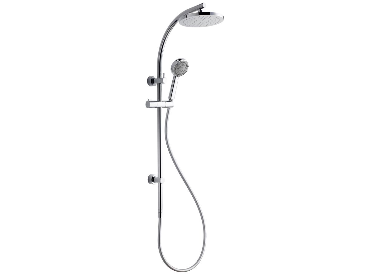 reece Nikles Fresh Twin Rail Shower 200mm Handpiece with Top Rail Water Inlet Chrome (3 Star)