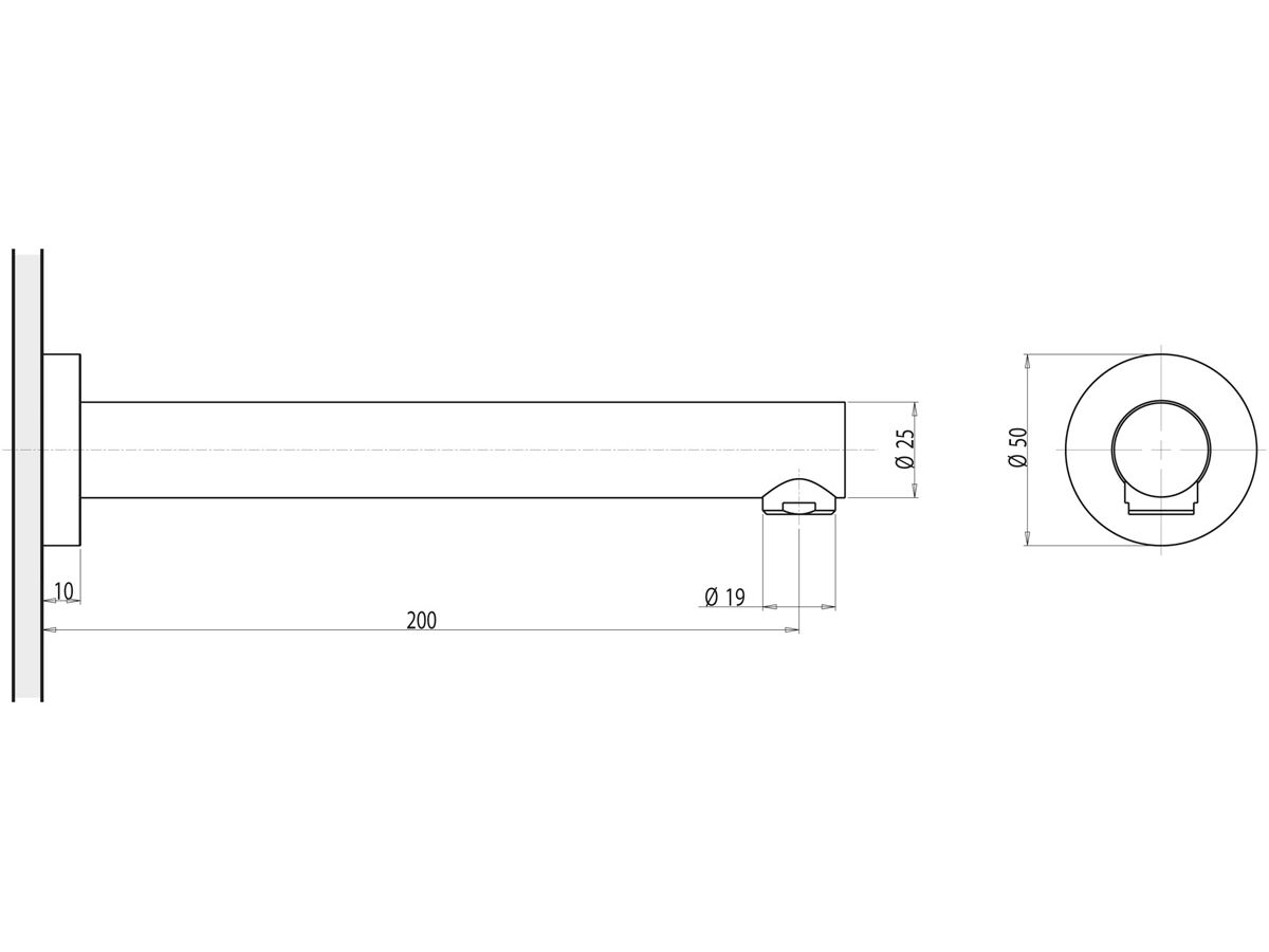 Reece Phoenix Gen X Basin Wall Outlet- Straight 200mm Chrome (5 Star)