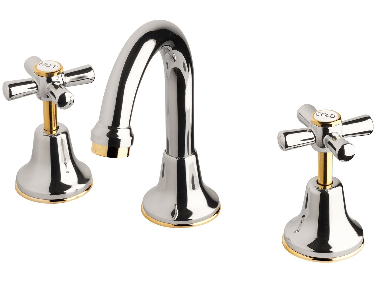 reece Posh Bristol Basin Set Swivel Chrome/ Gold (4 Star) Lead Free