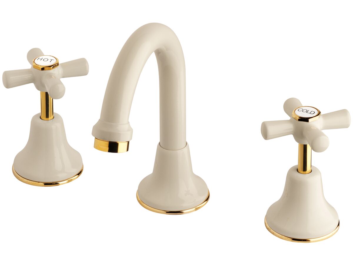 reece Posh Bristol Basin Set Swivel White/Gold (4 Star) Lead Free